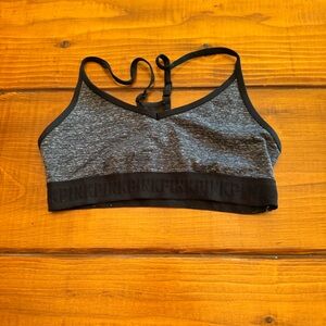 PINK Victoria's Secret Gray and Black Sports Bra